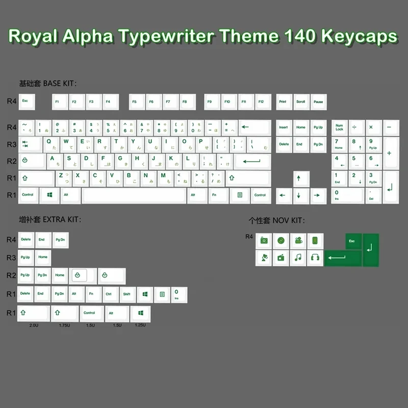 

1 Set GMK Royal Alpha Typewriter Keycaps PBT Dye Subbed Key Caps Cherry Profile Key Caps For 61 64 68 84 87 96 980 104 Layouts