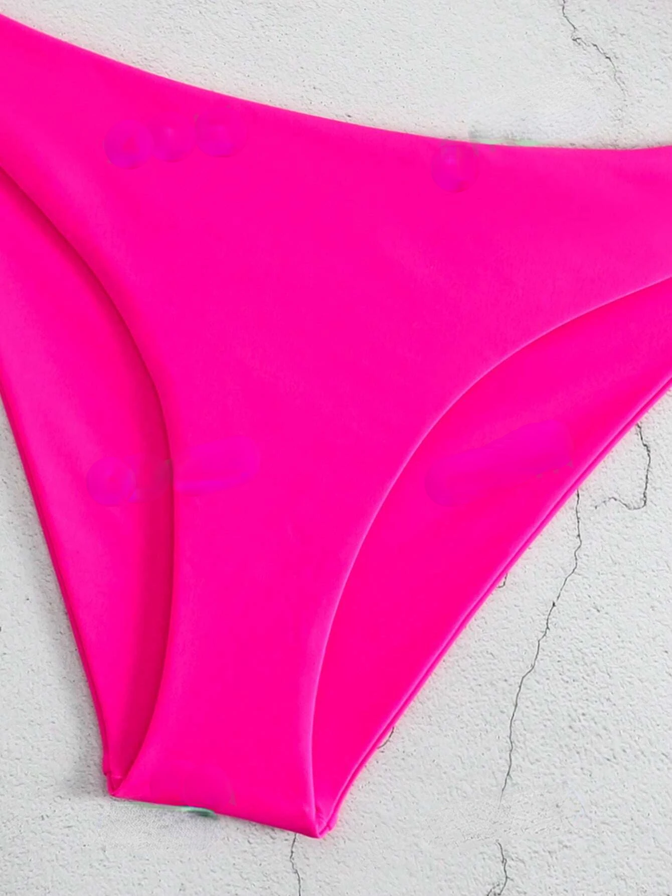 Swim Basics Summer Beach Plain V Neck Bikini Set