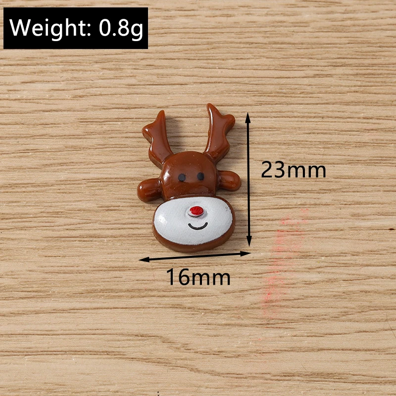 10 Stück 10x12mm Cartoon-Weihnachtsmann-Cabochons aus Kunstharz für die Schmuckherstellung, DIY-Haarschmuck und Bastelzubehör – Detail 3