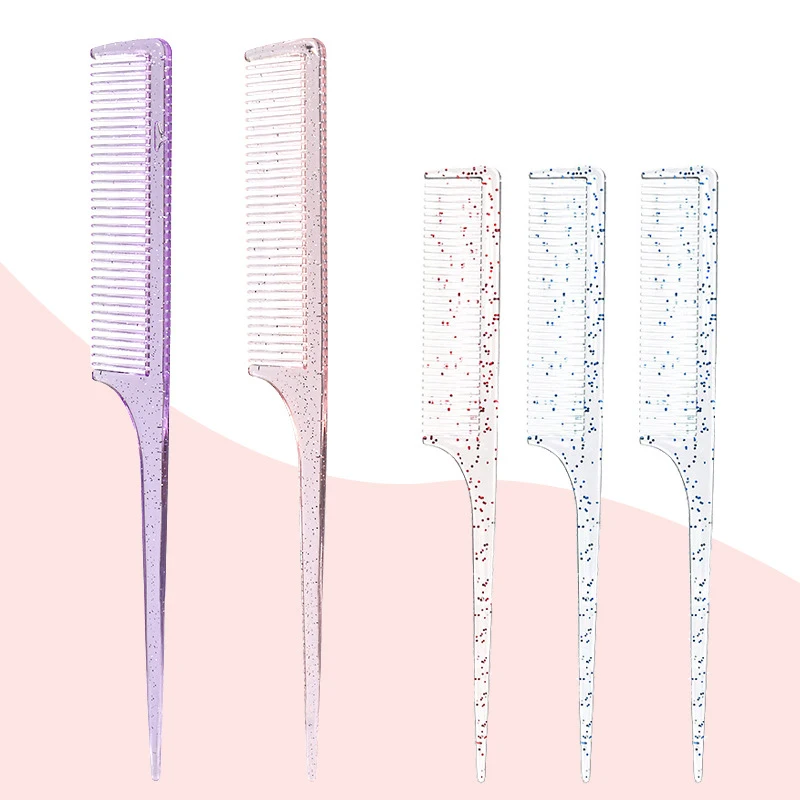 Kristallklarer Glänzender Maus-Schwanz-Kamm, Geeignet zum Kämmen und Glätten der Haare für Haaraccessoires – Detail 1