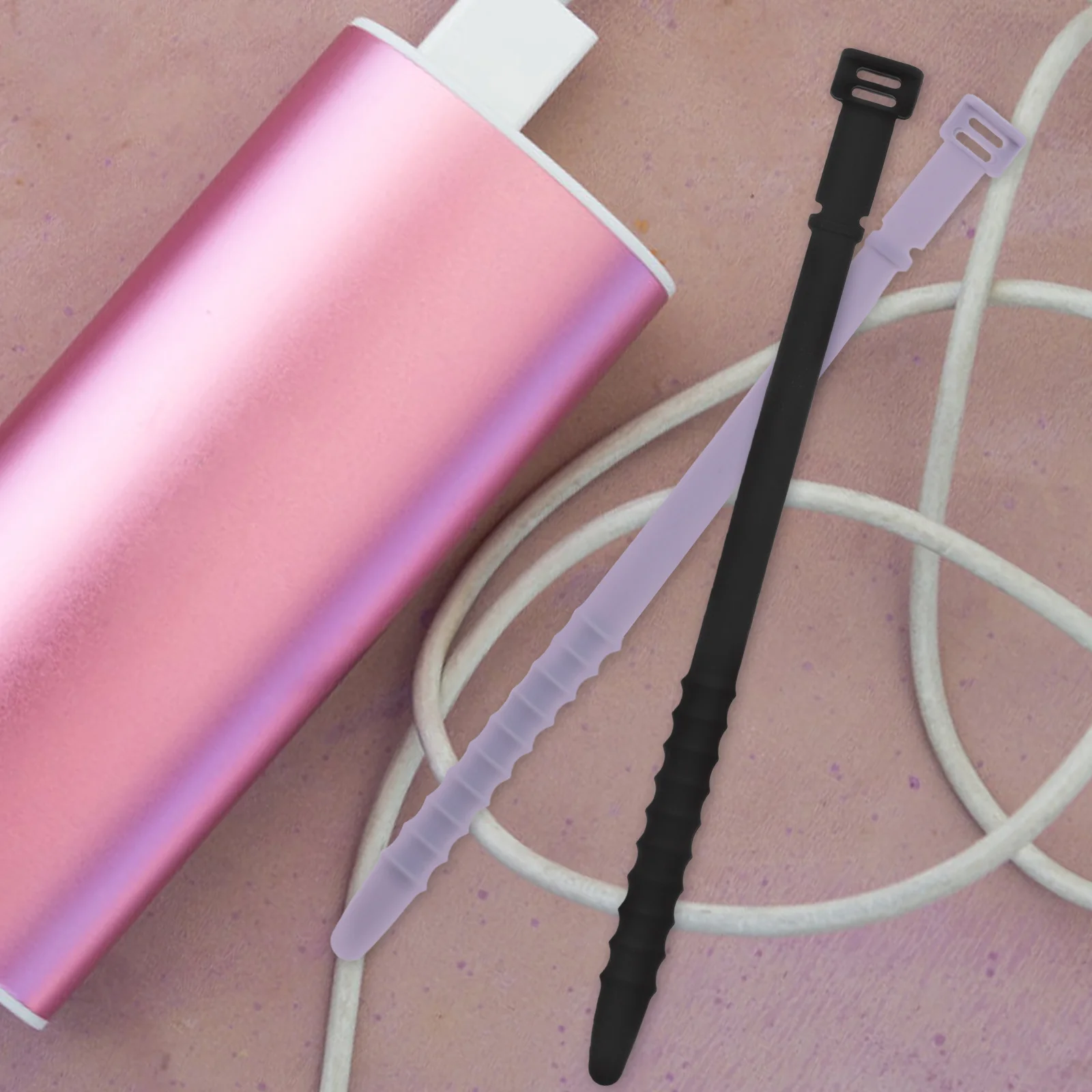 

10Pcs Silicone Zip Ties Reusable Elastic Rubber Cable Straps Extended Heavy Duty Wire Organizer for Electronics Home Office