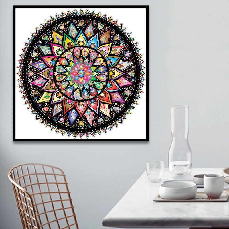 

2022 5D Diy Diamond Painting Colorful Mandala Flower Diamond Embroidery Mandala kaleidoscope Cross Stitch Home Decor