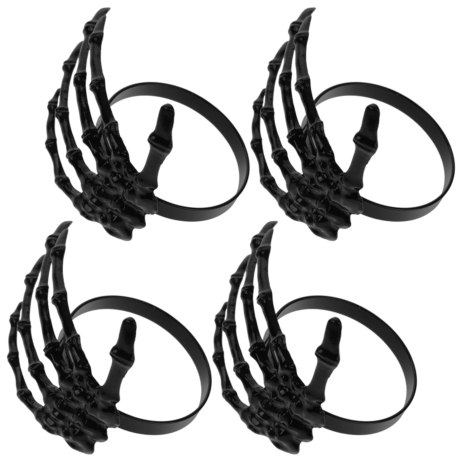

4Pcs Halloween Ghost Palm Napkin Rings Decorative Buckles Stylish Napkin Holders for Party Decor Halloween Decors