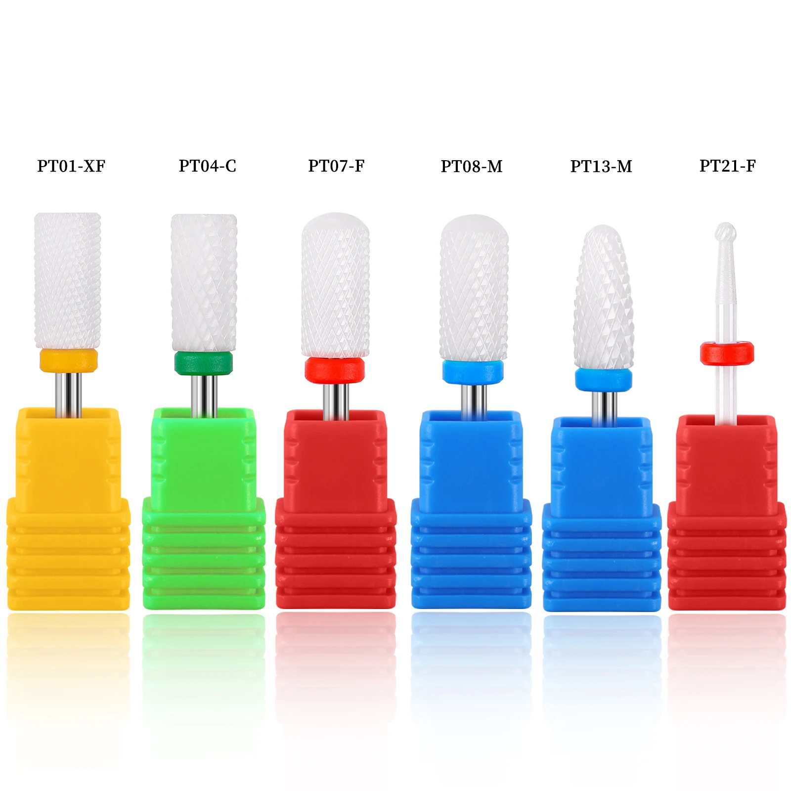 Juego de cabezales de molienda de cerámica, brocas para pulir cutículas, adecuadas para herramientas eléctricas rotativas Dremel, accesorios para uñas Dremel, 6 uds.