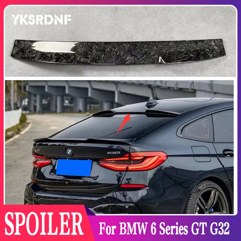 For BMW 6 Series GT G32 2021 2022 2023 Real Carbon Fiber roof spoiler Back Trunk Tail Wing