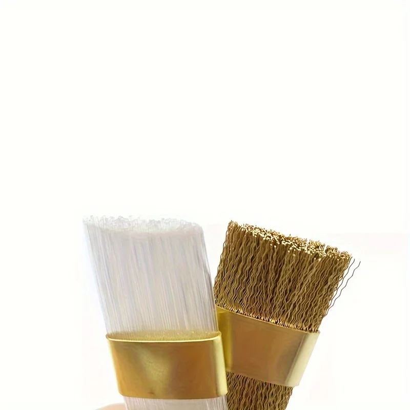 5pcs Nail Drill Bit Cleaning Brush Golden Color Portable For Electric Manicure Drills Copper Wire Drill Brusher Cleaner Tools