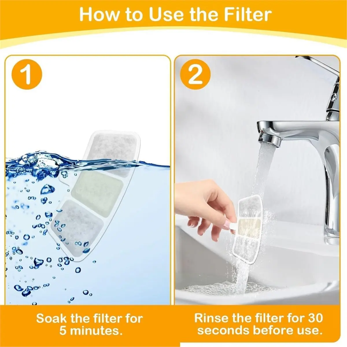 Aug.A632F-16PCS Replacement Filters for PW04 3.5L Wireless Cat Water Fountain Pet Fountain Filters and Sponge