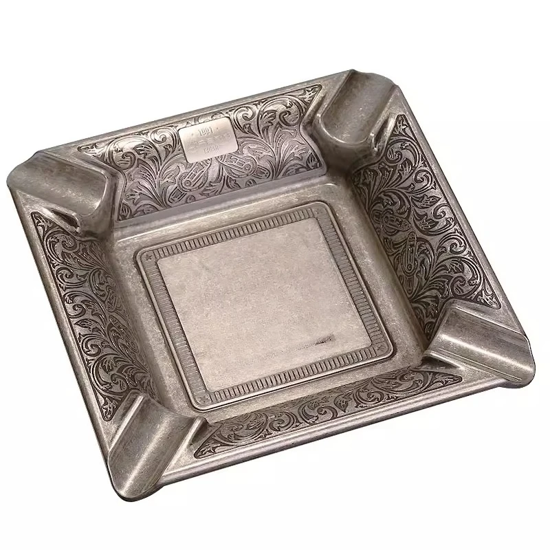 

Cigar ashtray retro metal tangcao deep carving