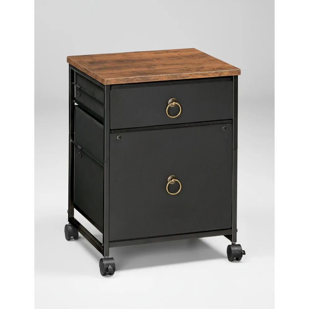 2-Drawer Vertical Mobile File Cabinet, Rolling Printer Stand with Lockable Wheels for Home Office Organization