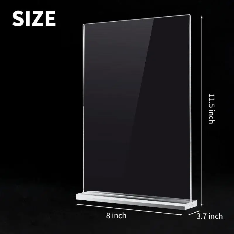 Suporte de acrílico para sinalização A4/A5/A6, suporte de mesa para etiquetas de preço, suporte de menu para restaurante, suporte de plástico transparente para empresas, 1 unidade.