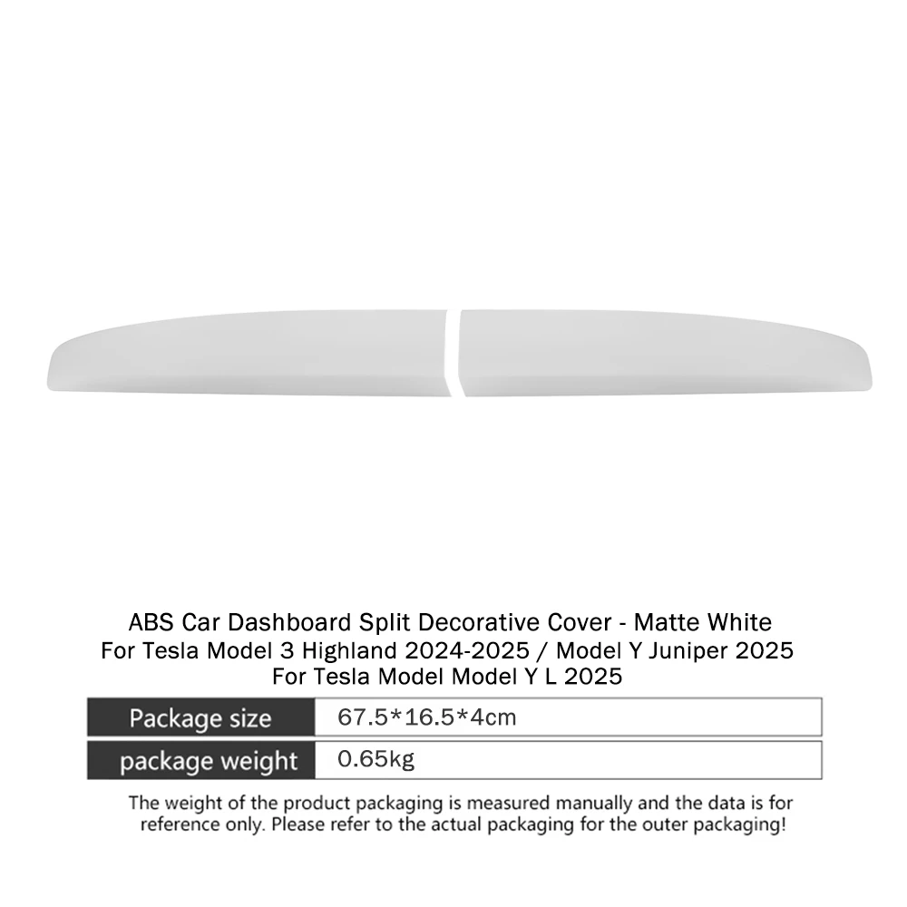 Dashboard Cover Front Split Strip Cover ABS Panel Trim Auto-interieur Voor Tesla Model 3 Highland Model Y Juniper Model Y L