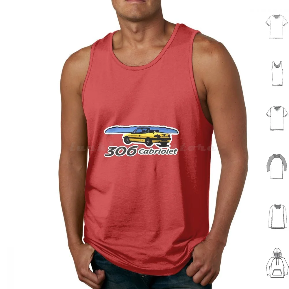 

306 Cabriolet Tank Tops Print Cotton 306 Cabriolet 306 Cabriolet 306 Cabriolet Cabrio Yellow