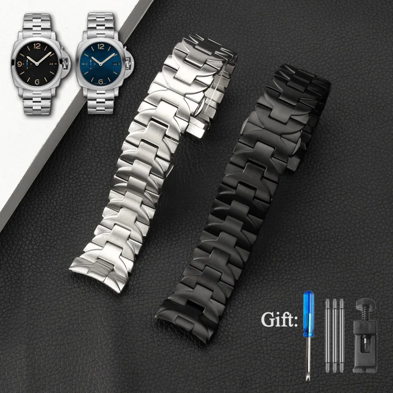 

Ремешок для часов из твердой нержавеющей стали 22 мм 24 мм для Panerai PAM441 111 PAM01316, ремешок для часов, интерфейс, аксессуары для браслета, браслет
