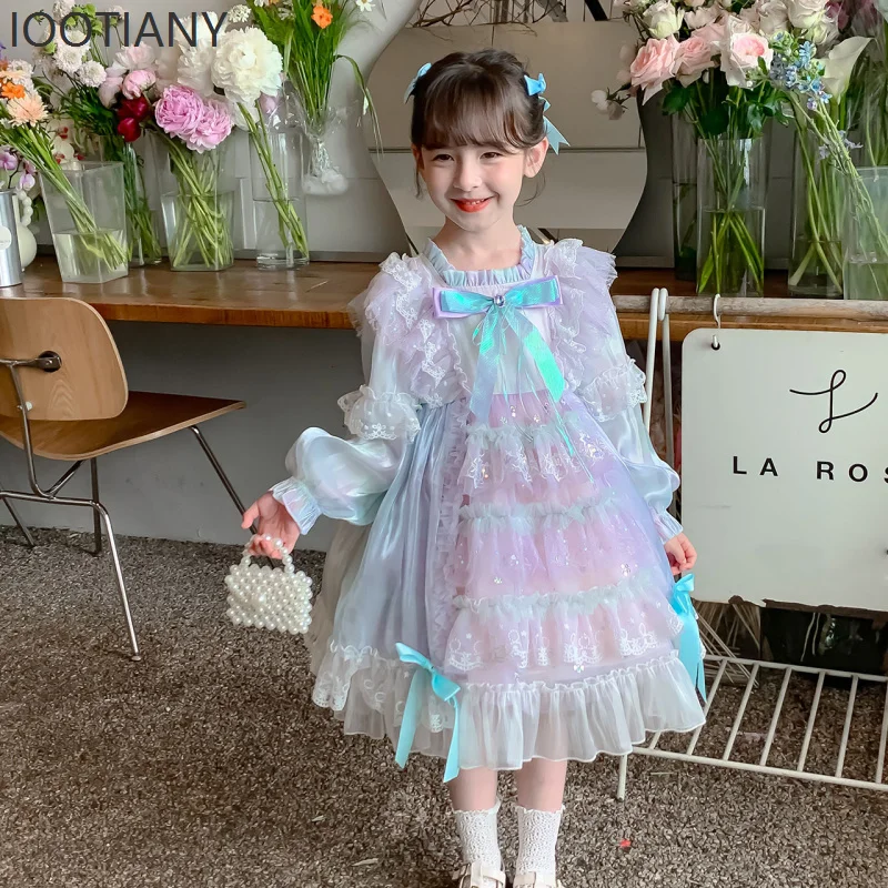 

Children's Lolita Butterfly Small Fragrance Cake Princess Sweet Cute Girl Dress Sweet Girlfriend Costume Stage Cosplay Costume