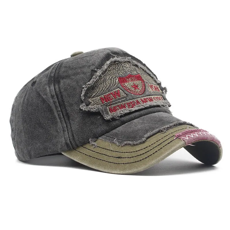 New York bestickte, gewaschene Denim-Baseballkappe für Männer und Frauen, im Freien, verstellbar, lässig, Sporthut, Hip-Hop, Streetwear, Sonnenhüte – Detail 8