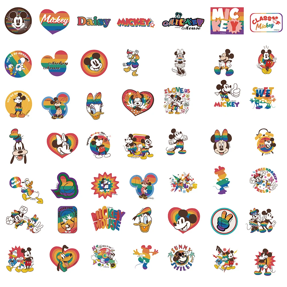 

10/30/50pcs Cute Mickey Mouse Disney Cartoon Stickers Anime Decals DIY Notebook Luggage Phone Skateboard Donald Duck Decals Pack