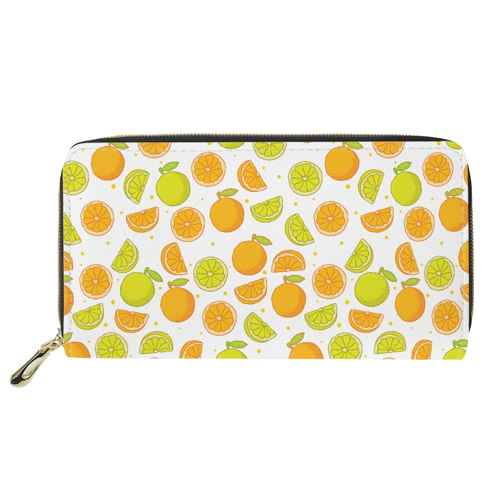 HYCOOL Fashion Wallet Women Luxury Long Purses Clutch Lemon Printed Money Holder ID Card Leather Organizer Travel Bags