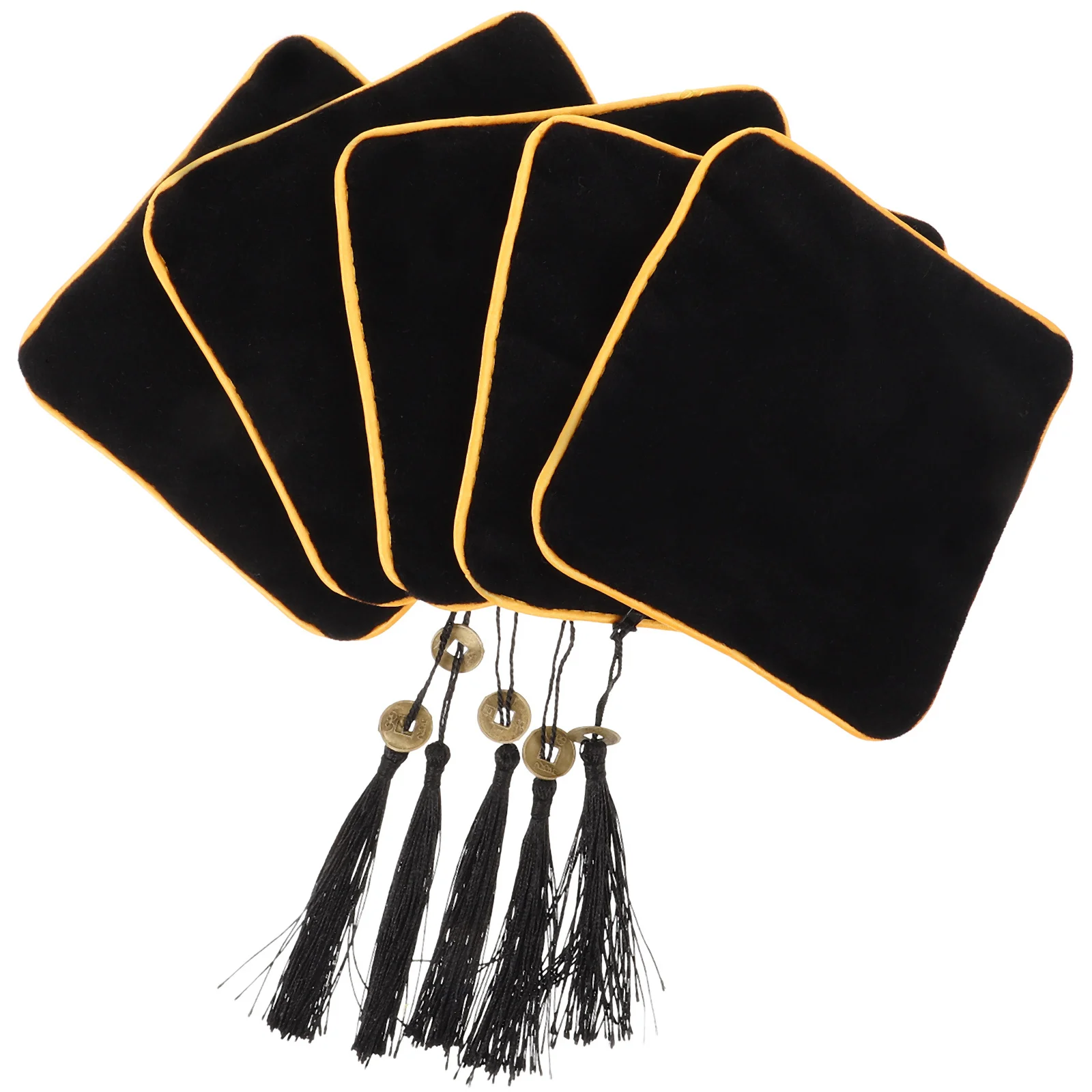 

5pcs Gift Bags Chinese Style Jewelry Pouches For Earrings Necklace Storage Portable Organizing Packing Bags Small Holder Zipper