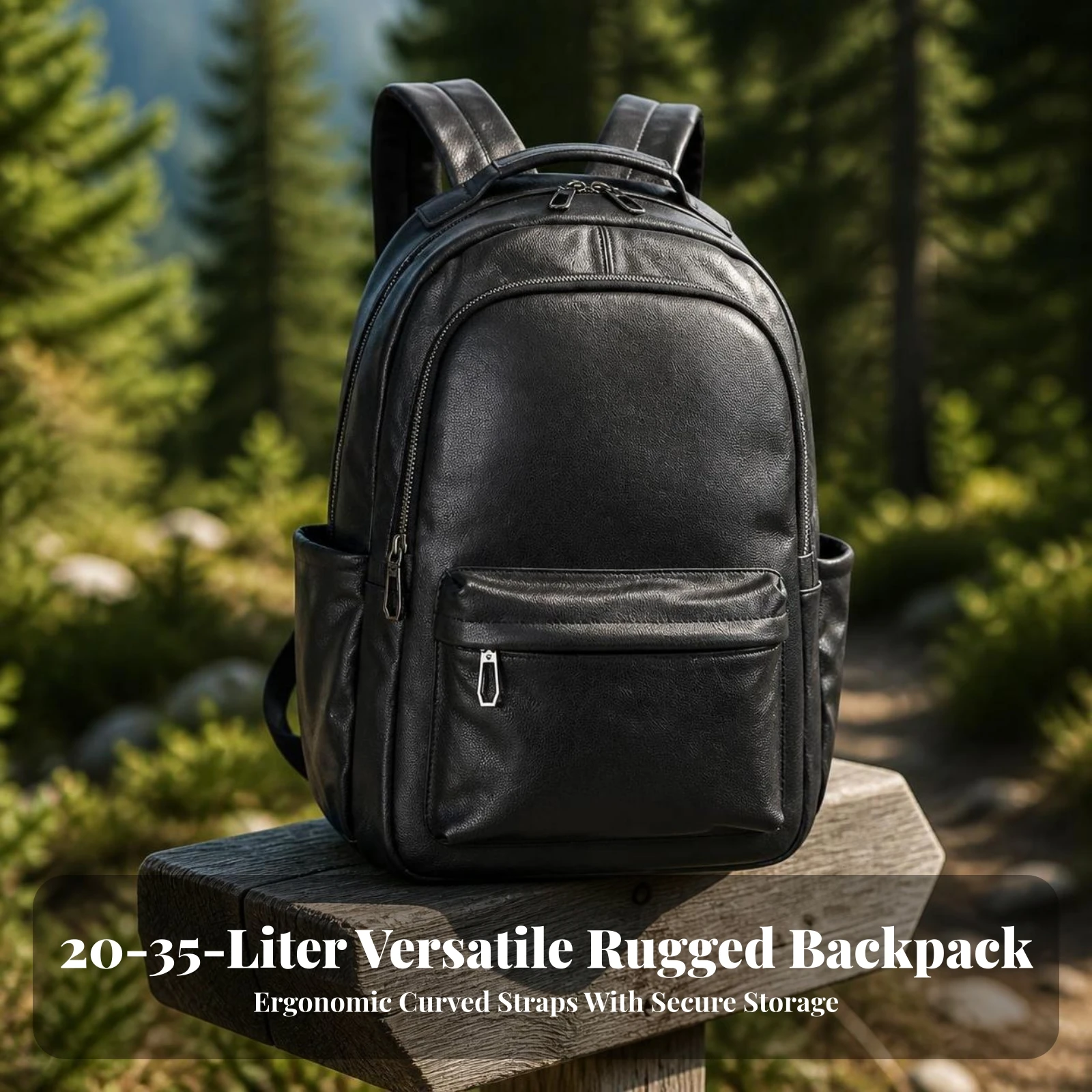 Canvas Backpack with Leather Trim Heavy-Duty Travel Backpack with Laptop Compartment Rucksack Spacious Bag Padded for Travelers