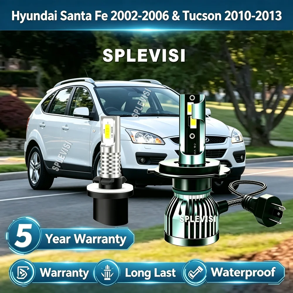 6500K 12V CSP Chips Auto Light Bulbs Headlight Foglight For Hyundai Santa Fe 2002 2003 2004 2005 2006 Tucson 2010 2011 2012 2013