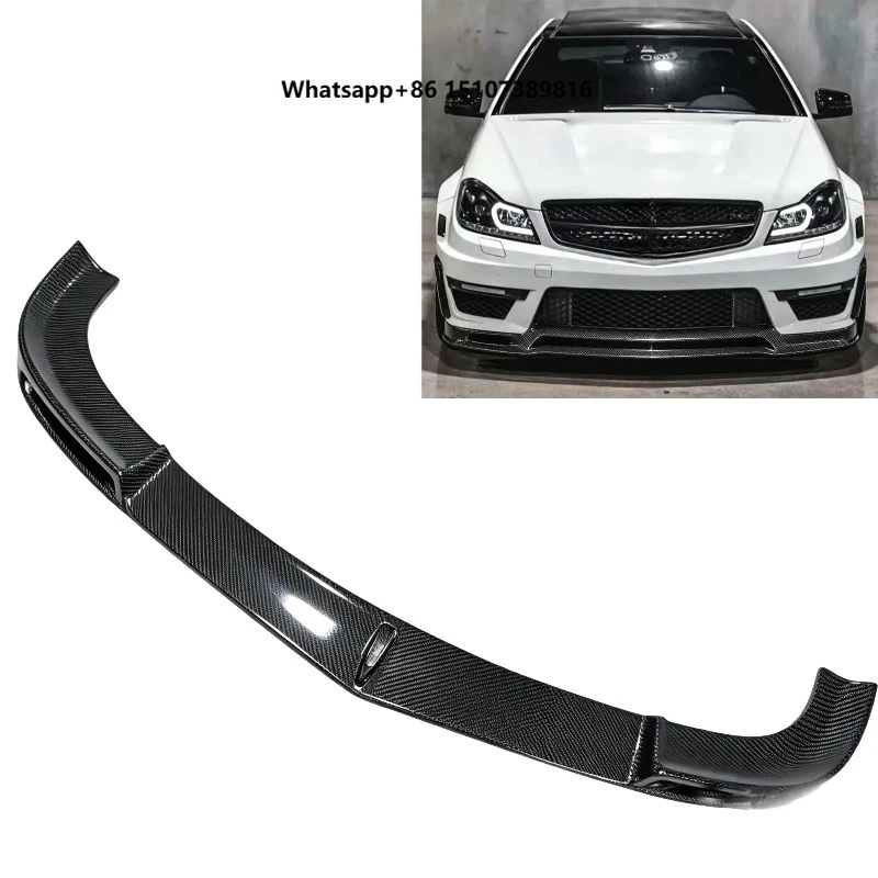 Customized Black Series Style Carbon Fiber Front Bumper Lip for C-Class W204 C63 2011-2014 Condition New