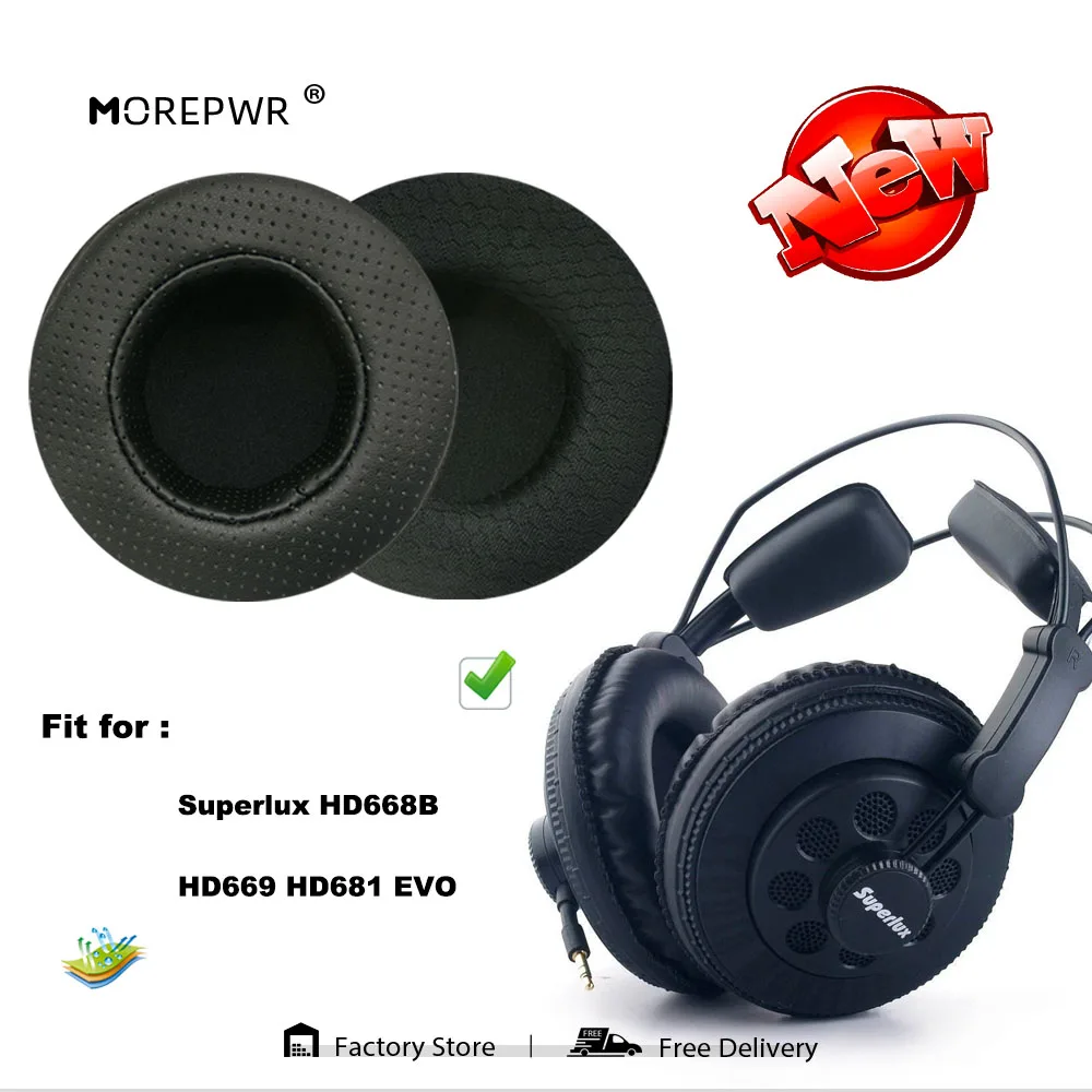 

Сменные амбушюры для наушников Superlux HD668B HD669 HD681 EVO, Кожаная подушка, бархатный чехол для наушников
