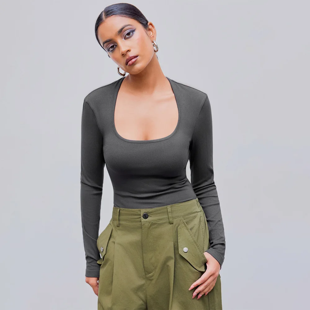 

Trendy mat Onesie Base Layer Top Comfortable Autumn Winter High Waist Straight Leg Polyester Fiber Ladies Jumpsuit