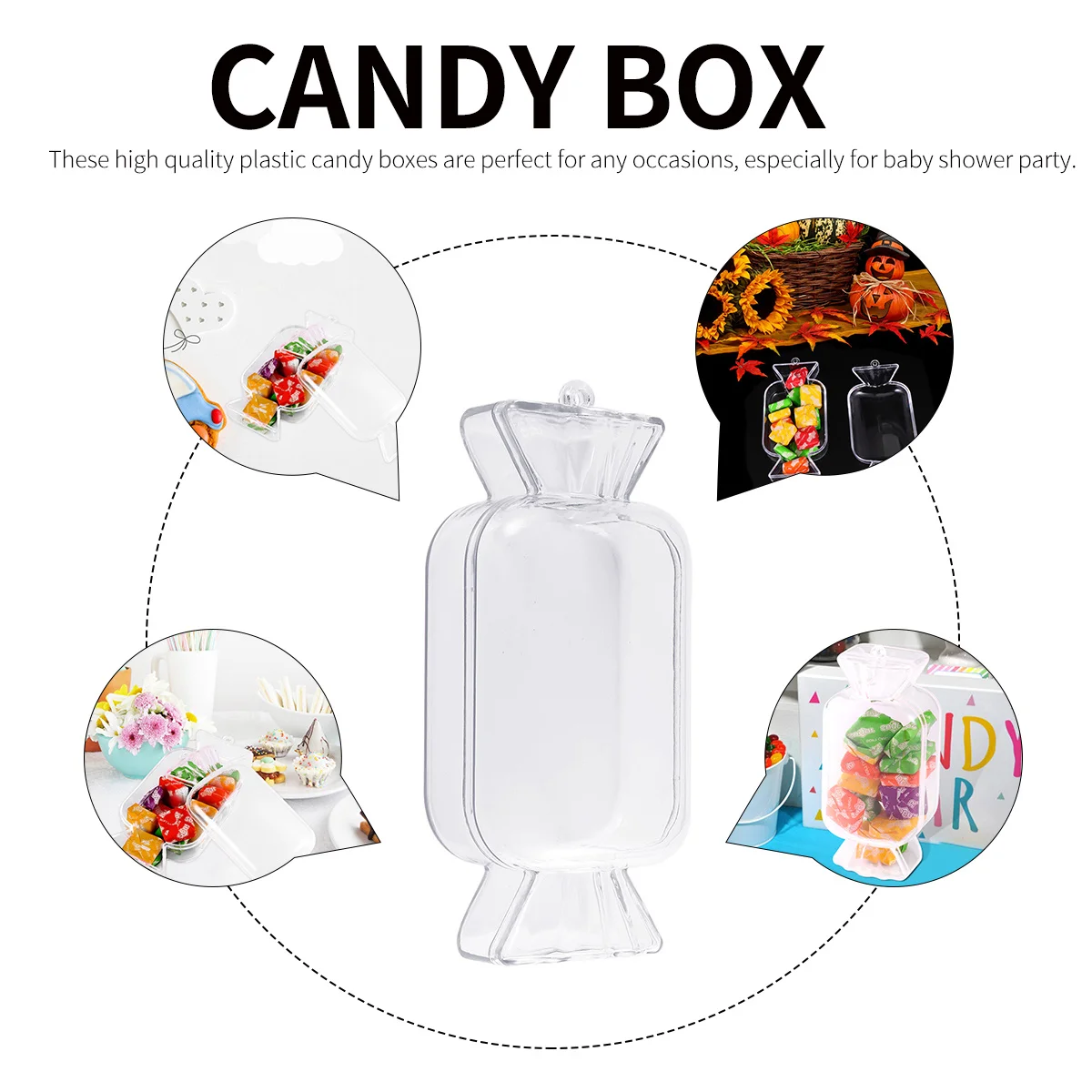 

12Pcs Transparent Mini Candy Boxes Creative Candy Holder for Birthday Christmas Baby Shower Party Gift Storage Container