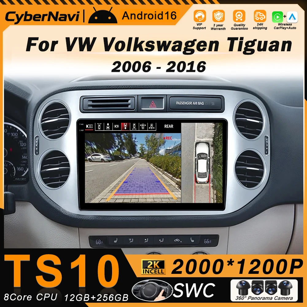 

Автомагнитола Android 16 с CarPlay для VW Volkswagen Tiguan 1 NF 2006-2016, мультимедийный GPS-плеер, стереосистема