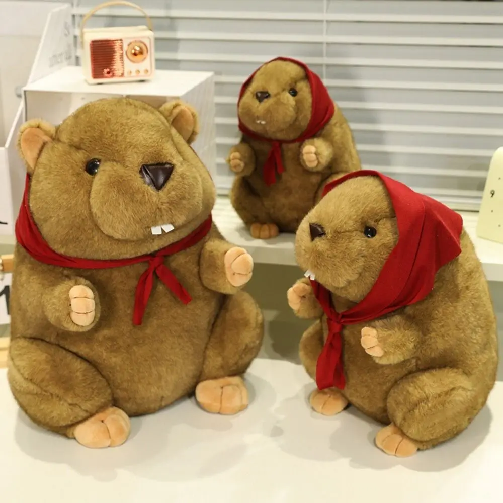 

PP Cotton Simulation Groundhog Doll Soft Fluffy Groundhog Plush Toys Collection Lifelike Stuffed Groundhog Toy Birthday Parties