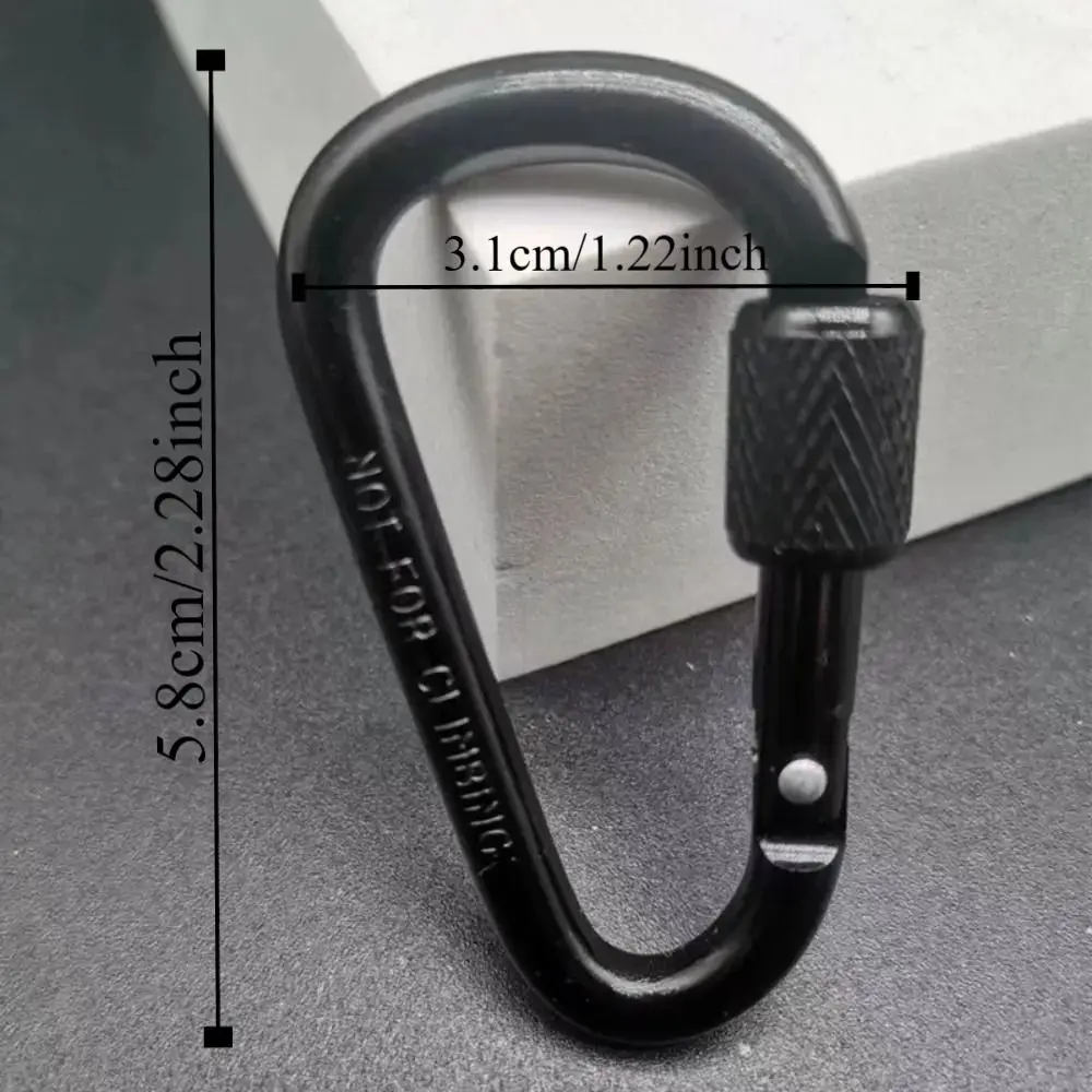 D-shape Quick Release Carabiner Aluminum Alloy Electrophoresis D Type Carabiner Multifunctional Sturdy Outdoor Sports Buckle