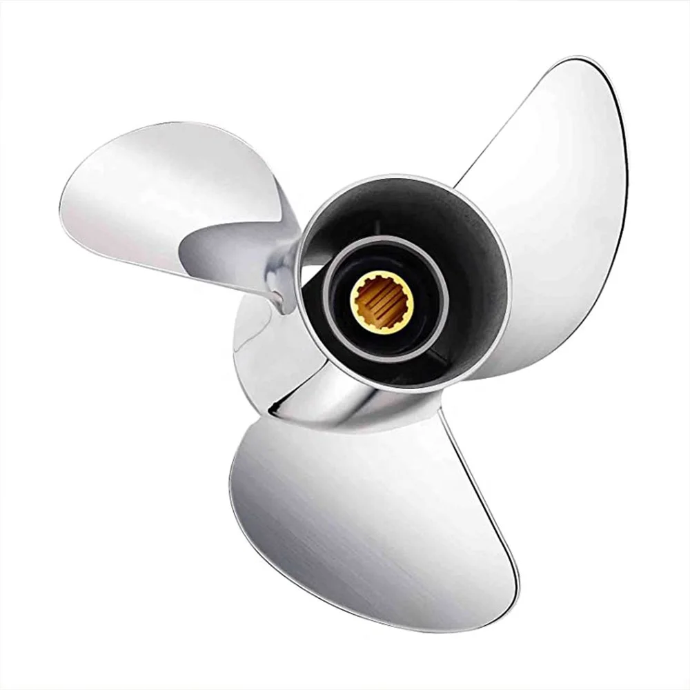 3 Blade Silver Props Stainless Steel 9.9-15HP Marine Boat Outboard Engine Propeller for 30 Suzuki 9 1/4x9