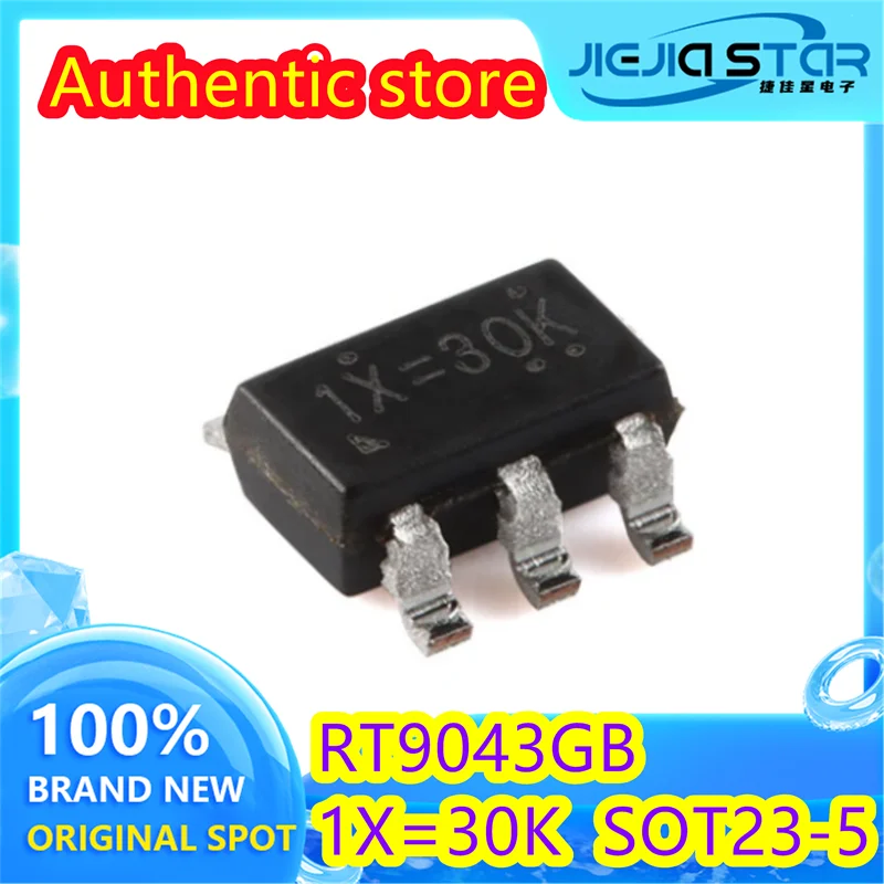 (10/100 قطعة) RT9043GB SOT23-5 رمز 1X = 30K 1X = ارتفاع الجهد المنخفض PSRR انخفاض 400mA قابل للتعديل LDO الجهد المنظم رقاقة العلامة التجارية الجديدة والأصلية