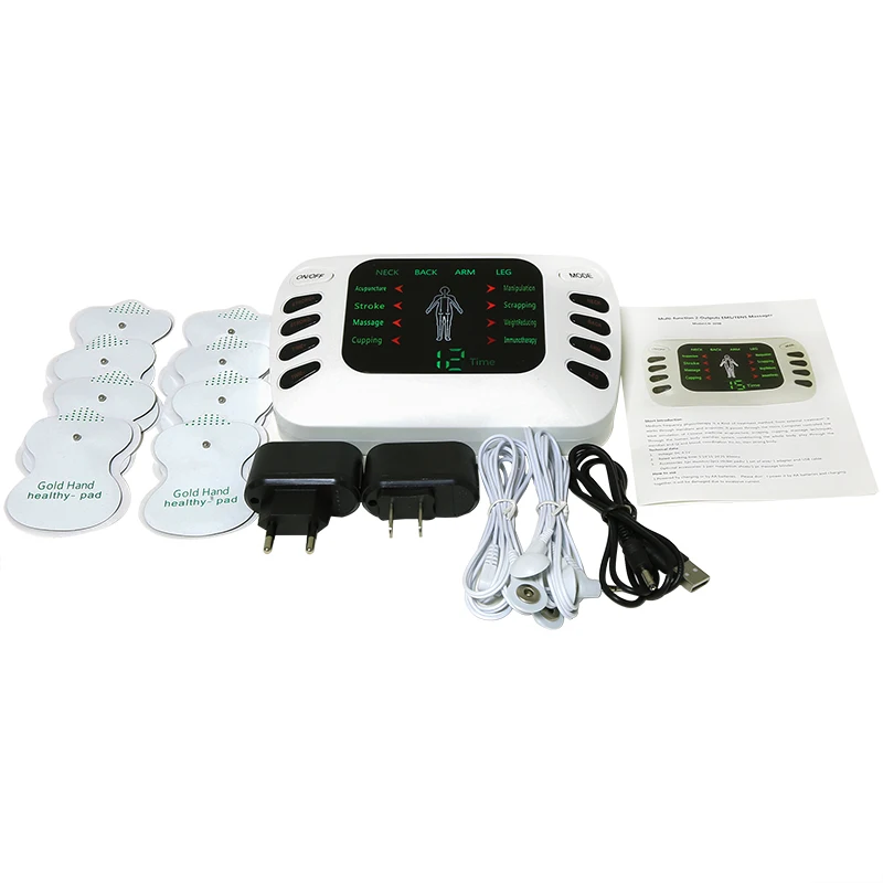 Electrical Muscle Stimulator English Button Therapy Massage TENS Electronic Massager  Physiotherapy TENS Machine