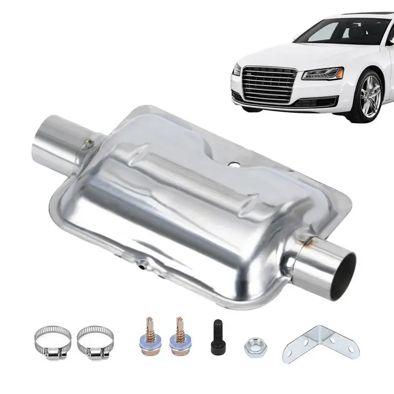 Exhaust Pipe Muffler Silencer Parking Heater Muffler Stainless Steel Reduce Noise Pipe Noise Sound Eliminator Convenient And