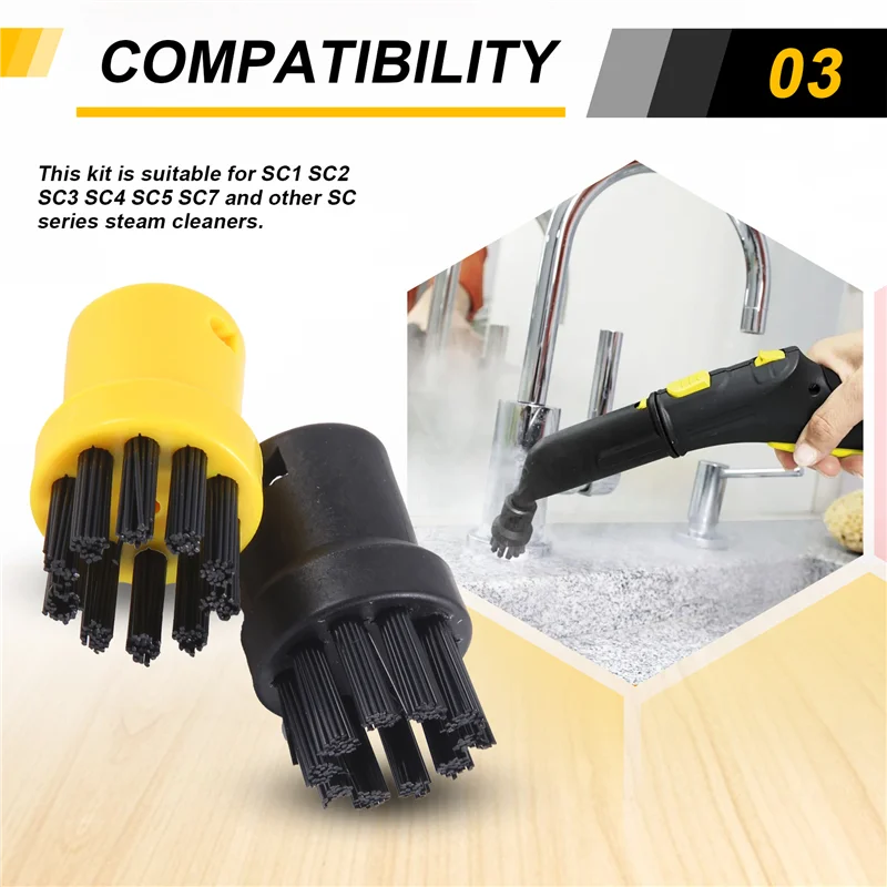 A68M-8 حزمة من أداة اليد فوهة الخشن فرش ل Karcher SC1 SC2 SC3 SC4 SC5 SC7 منظف البخار