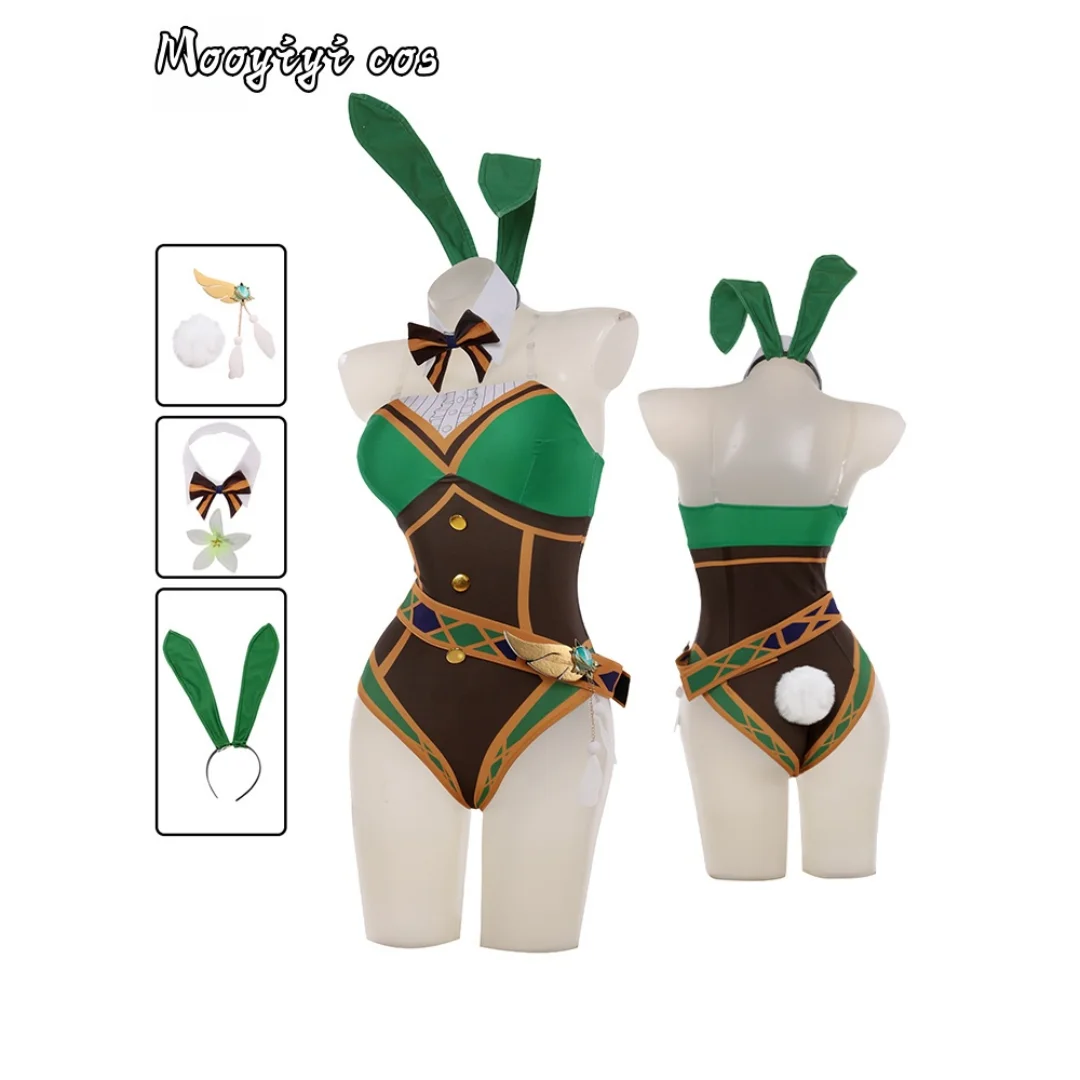 لعبة جينشين إمباكت فينتي أزياء تنكرية للهالوين وعيد الميلاد لعب الأدوار والحفلات المعرض الهزلي أنيمي للنساء S-XL فتاة الأرنب #1