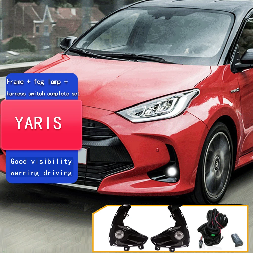 1 Pair Halogen Fog Lamp Daytime Running Light Cable With Relay Assembly For Toyota Yaris Vios 2020 2021 2022 LED Fog Lamp