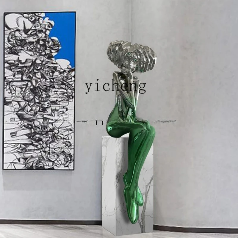 BJ-22 Flower Season Girl Character Sculpture OrnamentsModern Hotel Soft Decoration Living Room Floor Art