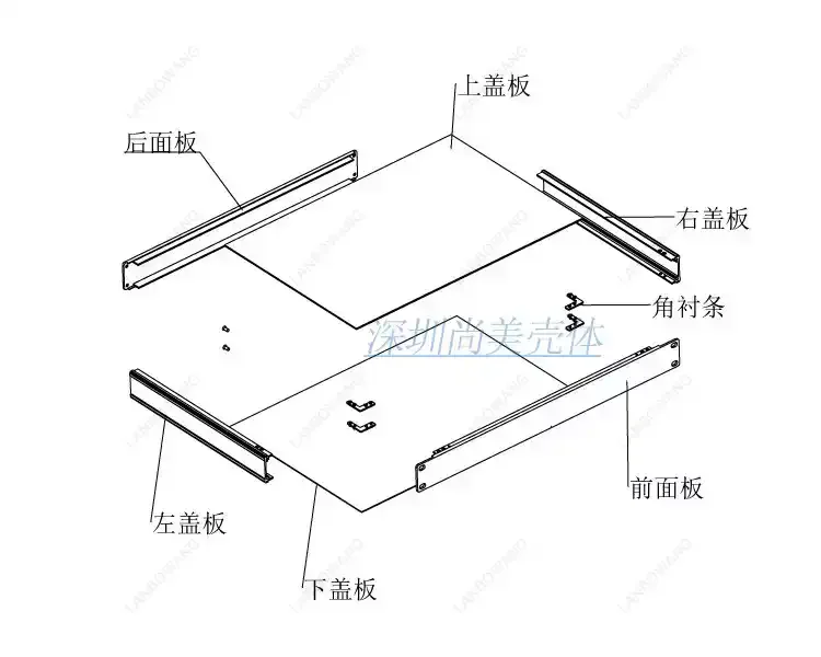19 Inch 1.5U All‑Aluminum Chassis U‑Shaped Plug‑In Box Standard Industrial Cabinet Case