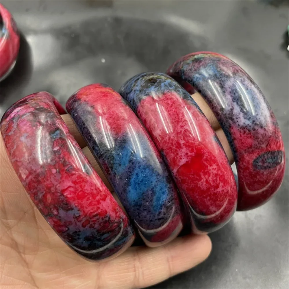 Peach Blossom Jade Widening Edition Red Chicken Blood Jade Bracelet Chicken Blood Stone Bracelet Women Medium Large Red Bracelet