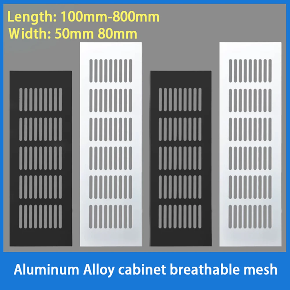 1Pcs White Square Aluminum Alloy Cabinet Breathable Mesh  Cabinet Ventilation Grid Closet Hardware Accessorie 50/80/200/600/800