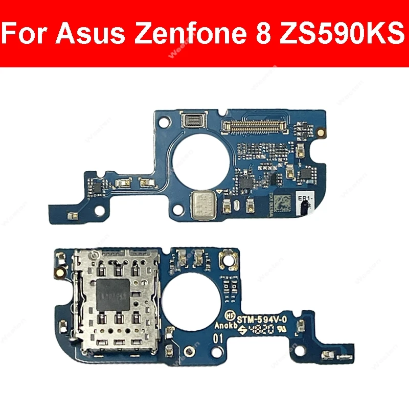 SIM Card Slot Board For Asus Zenfone 8 ZS590KS ZS590KS-2A007EU SIM Card Tray Reader Holder Flex Cable Small Board Parts