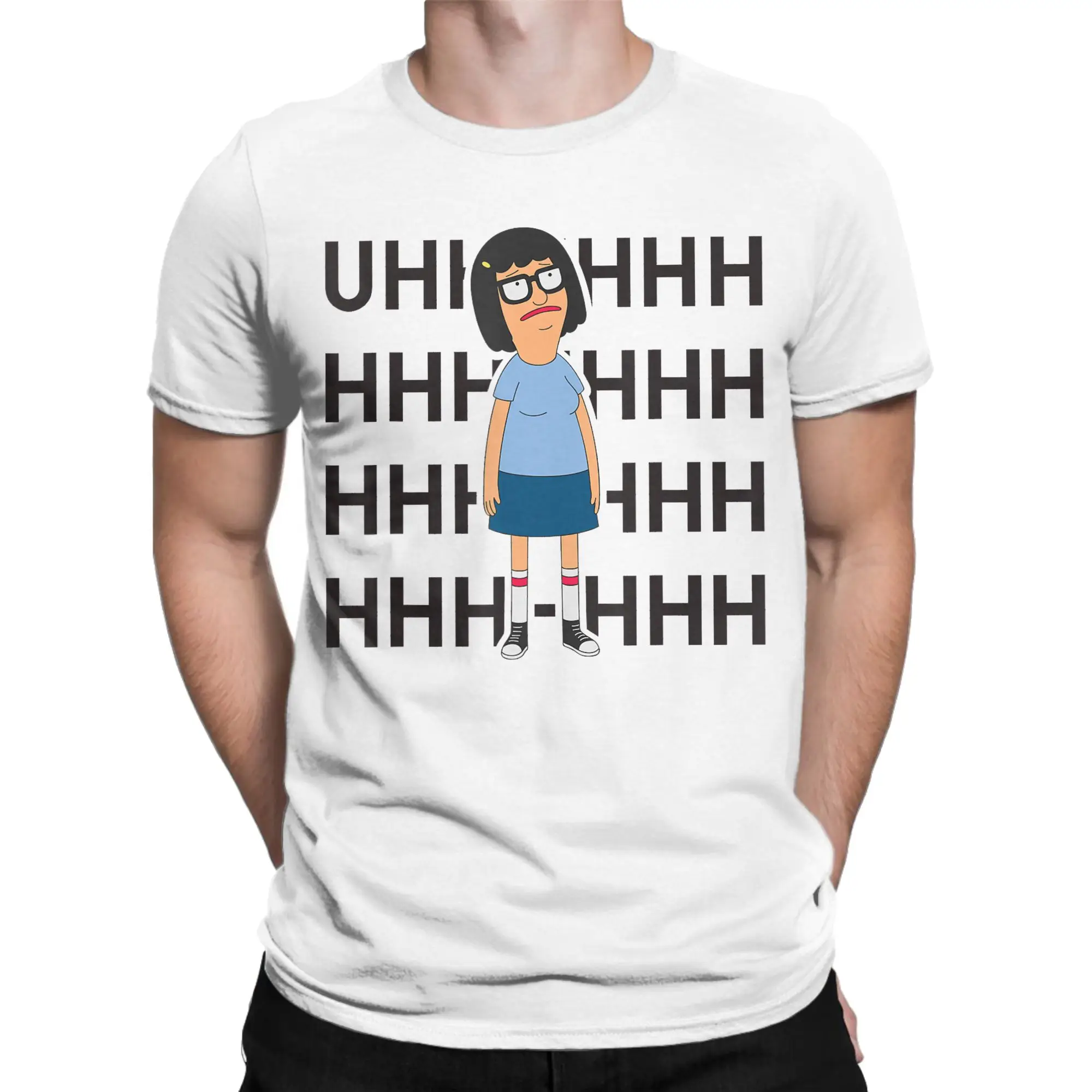 Bob's Burgers Tina UHHHHHHHH T-Shirt Beach  Hip Hop T-Shirts Cotton O Neck Oversize Tees Short-Sleeved Street Style Tops