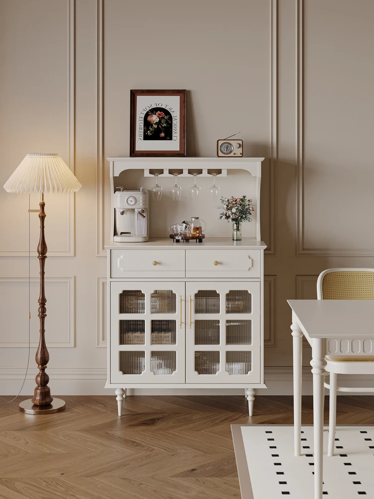 

French Retro Sideboard Cabinet Wall Living Room Home Storage Cabinet White American Style