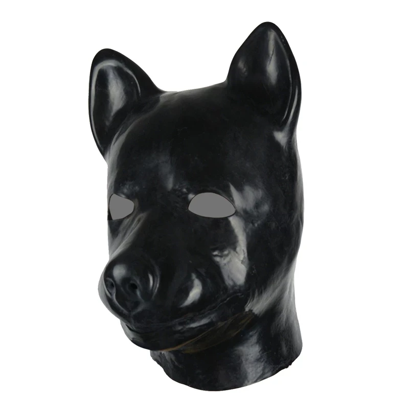 Máscara de perro de látex, capucha de goma de cabeza completa, molde 3D, fetiche Unisex para hombre y mujer, disfraces de Halloween, cabeza