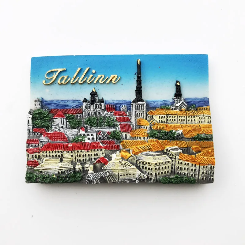 Tallinn, Estonia  Fridge Magnet,Creative,Travel,Commemorate,Crafts,3D,Ornaments,Magnetism,Resin Material,Refrigerator Stickers