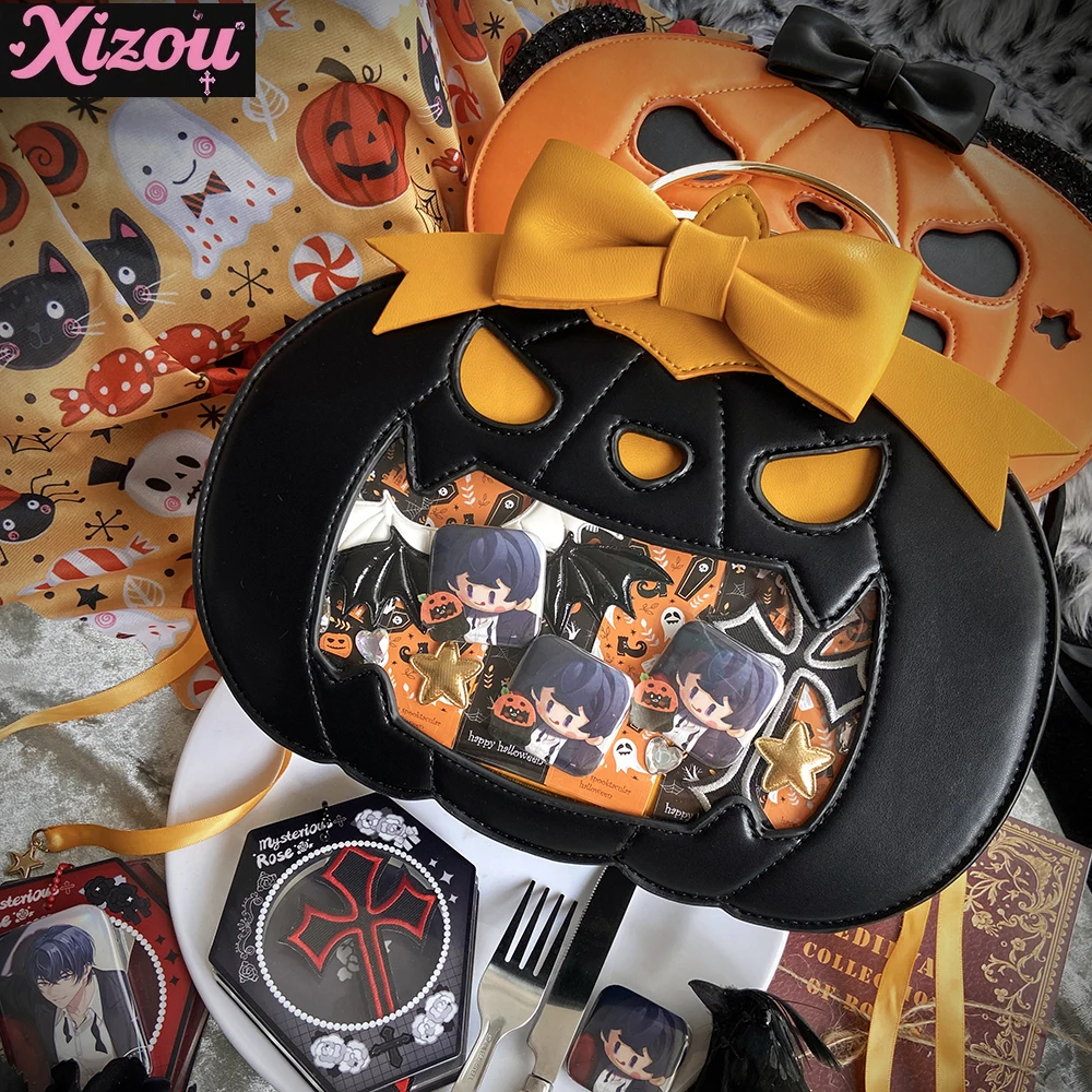 Original Design Goth Pumpkin Lta Bag Women Halloween Snacks Available on Both Sides Portable Shoulder Messenger Bag Female