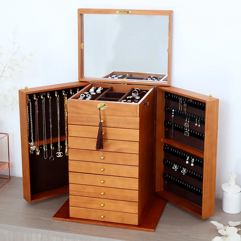 

Деревянная шкатулка для драгоценностей, винтажные коробки для хранения ожерелья, браслет, серьги, кольца, органайзер, коробка, аксессуары для демонстрации ювелирных изделий с замком
