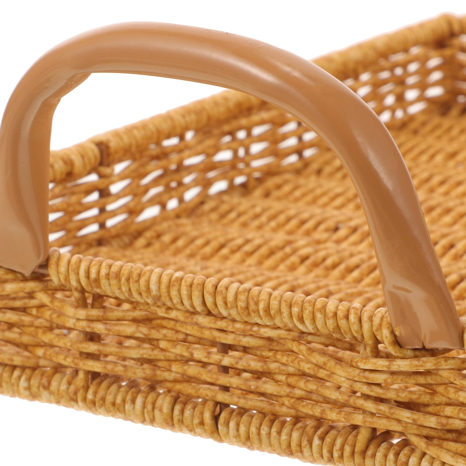 

Wicker Snack Basket Multi-function Fruit Woven Imitation Rattan Container Kitchen Serving Decor Storage Tray Household Bread